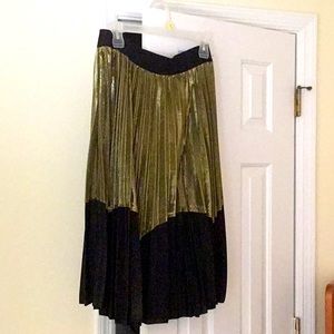Metallic Pleated Skirt
